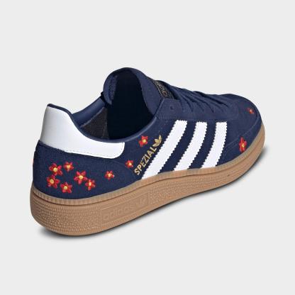 Big Kids' adidas Originals Handball Spezial Casual Shoes - Part 1 - Dark Blue/Cloud White/Gum - Back view