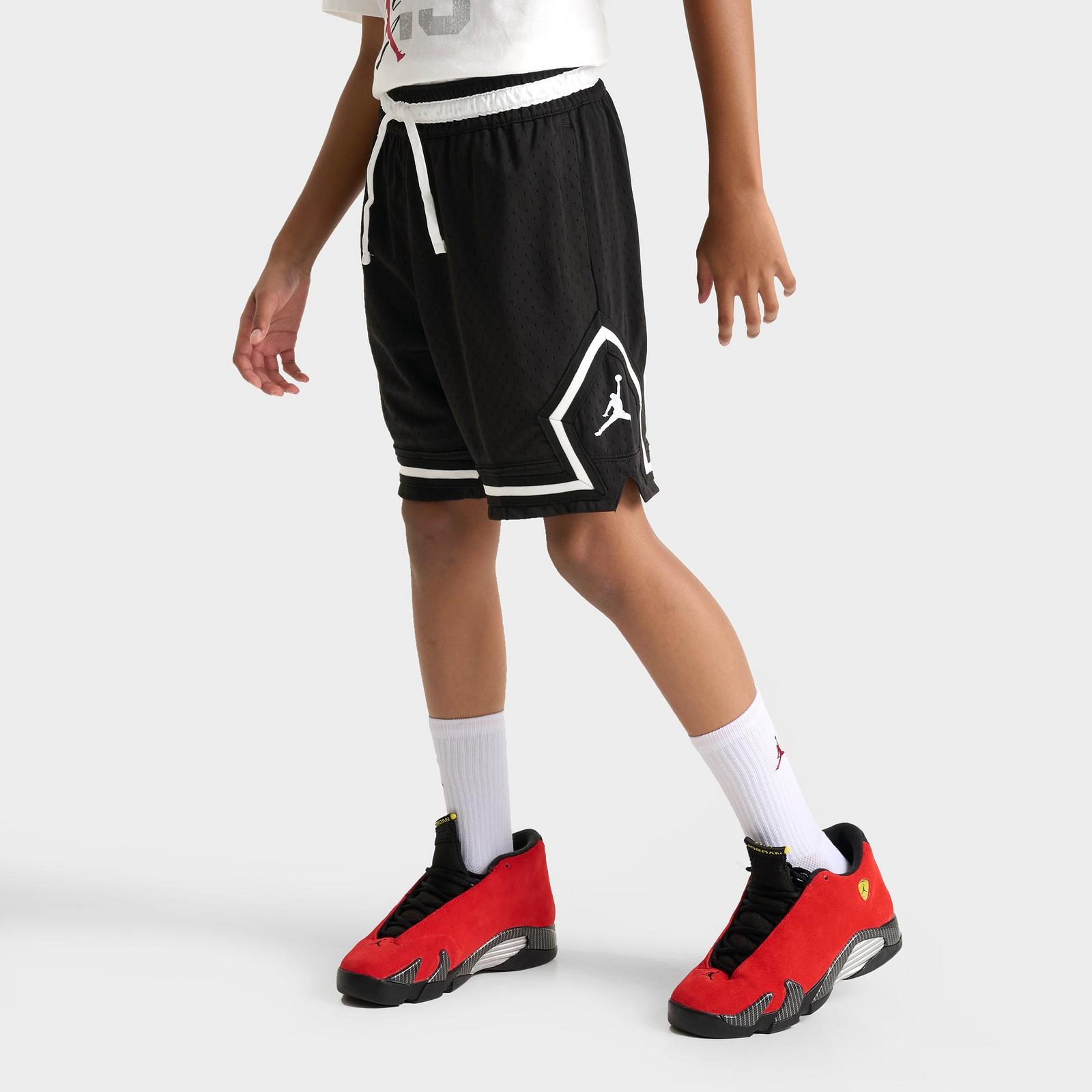 Big Kids' Jordan Dri-FIT Diamond Mesh Basketball Shorts - Black - view 1