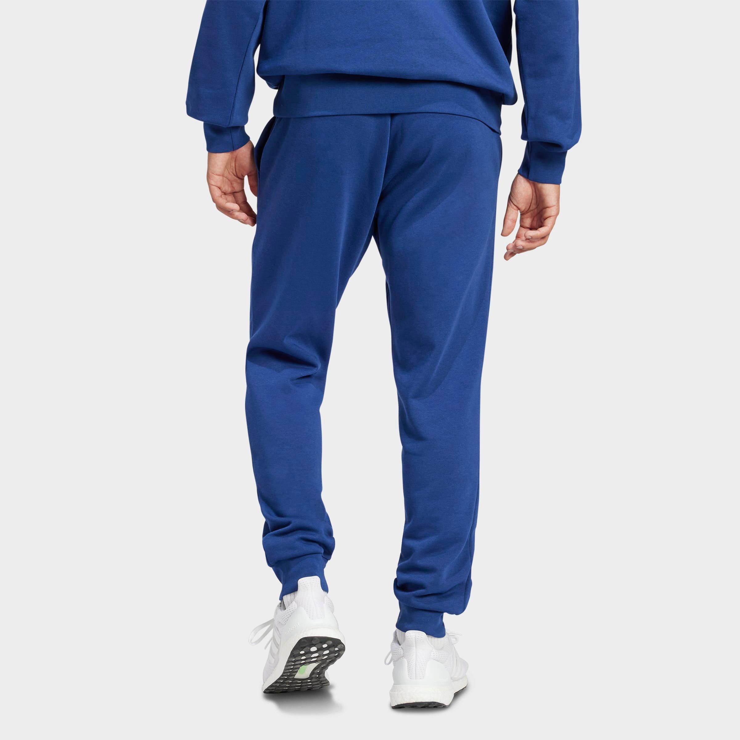 Men's adidas Essentials Feelcozy Fleece Jogger Pants - Dark Blue/White