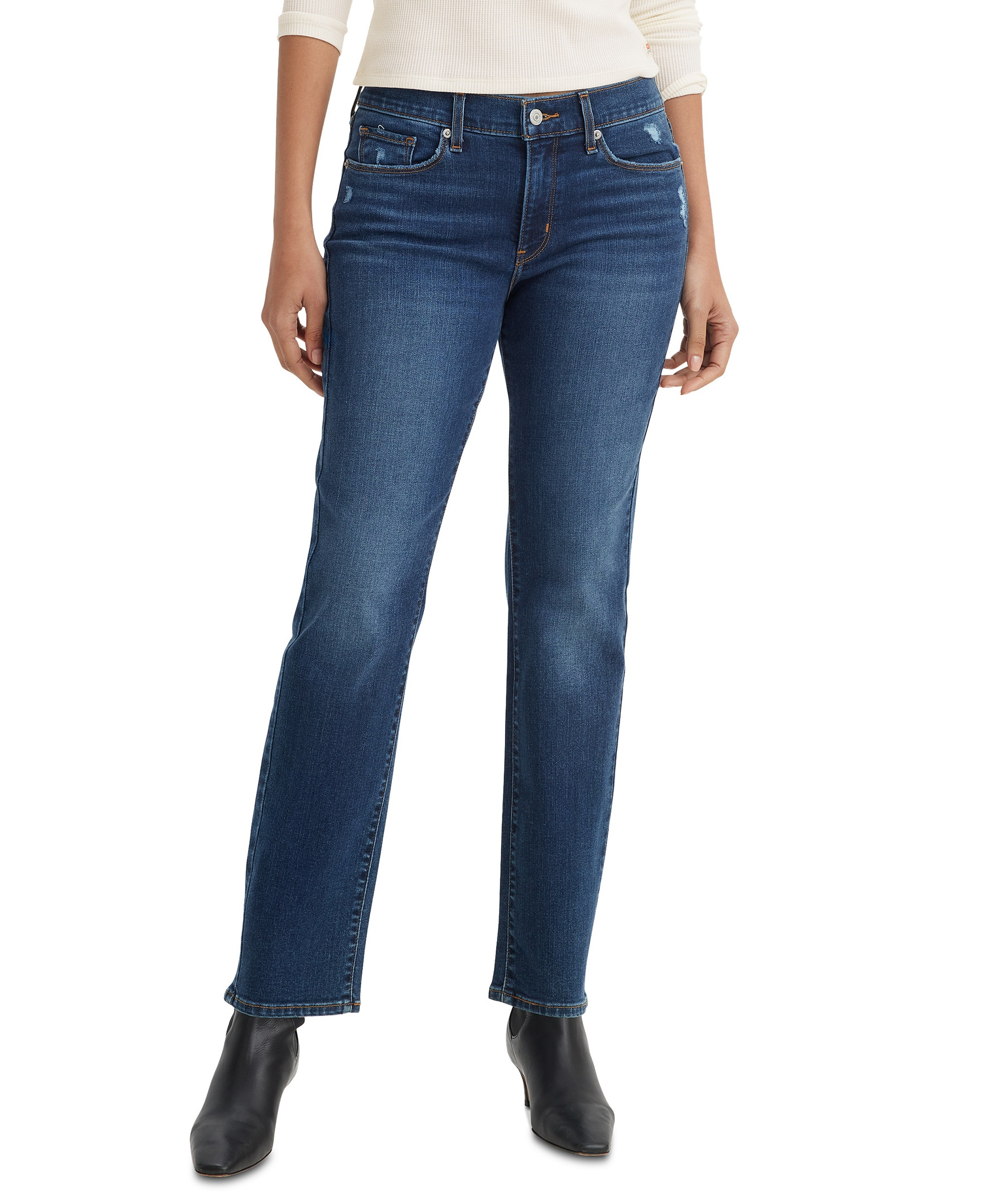 Levi's Women's Classic Mid-Rise Straight-Leg Jeans - The Best Seller Clean Hem