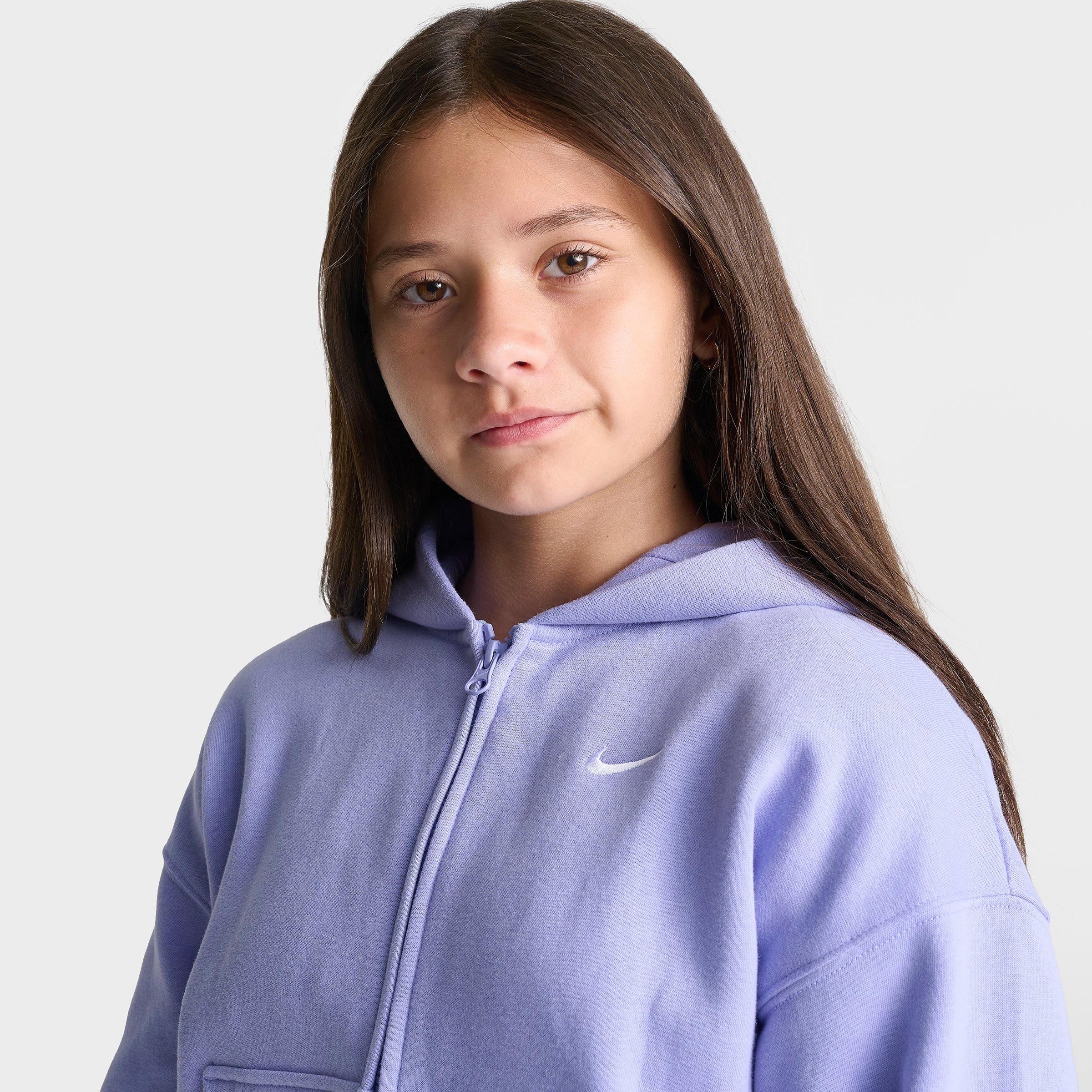 Girls' Big Kids' Nithtke Sportswear Studio Fleece Oversized Full-Zip Hoodie - Light Thistle