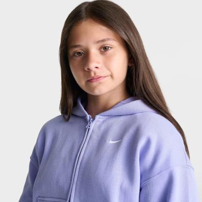 Girls' Big Kids' Nithtke Sportswear Studio Fleece Oversized Full-Zip Hoodie - Light Thistle