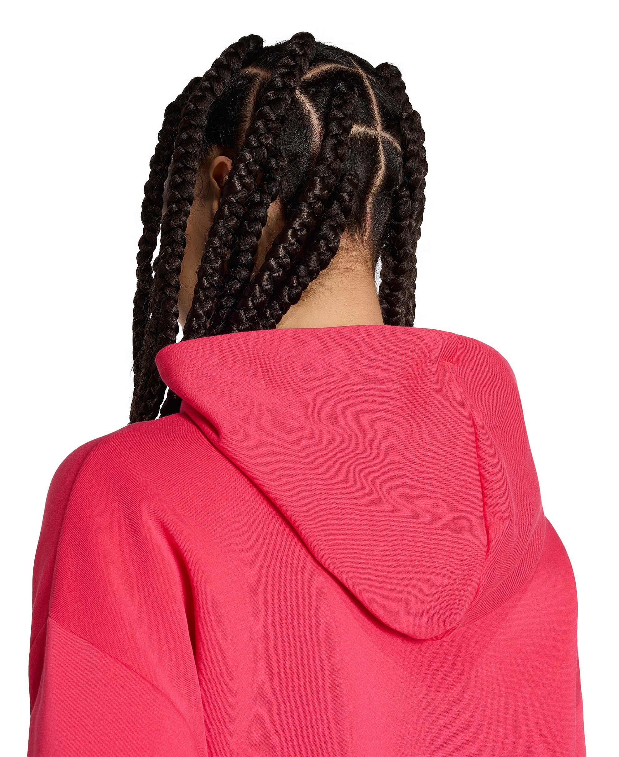 adidas Women's Essentials Long-Sleeve Logo Hoodie - Power Pink/white
