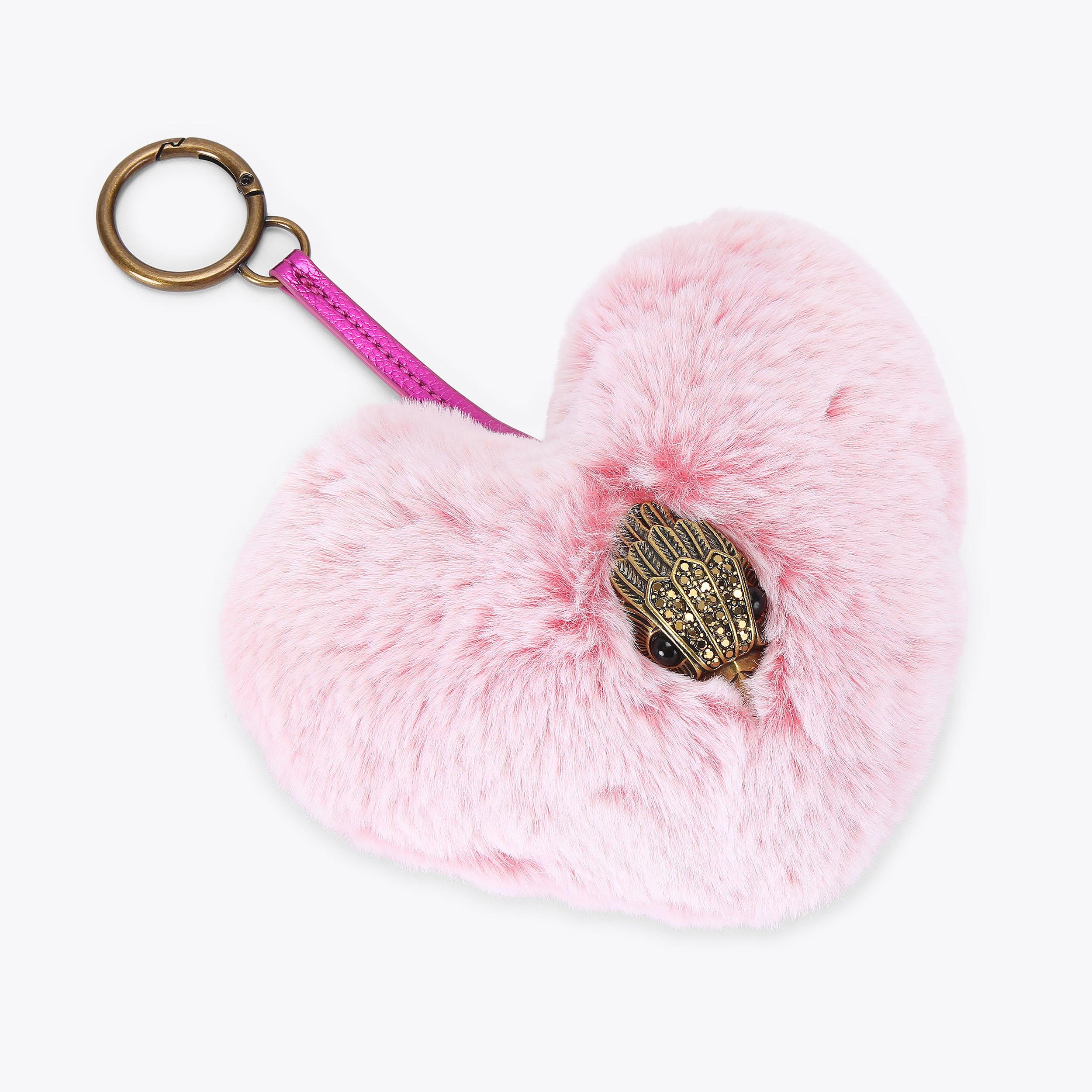 Kurt Geiger London Heart Faux Fur Charm - Pink - view 3