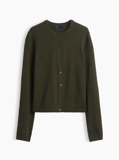 CashSoft Crop Cardigan - Bamboo green