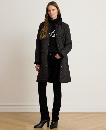Lauren Ralph Lauren Women's Diamond-Quilted Coat, Created for Macy's - Black