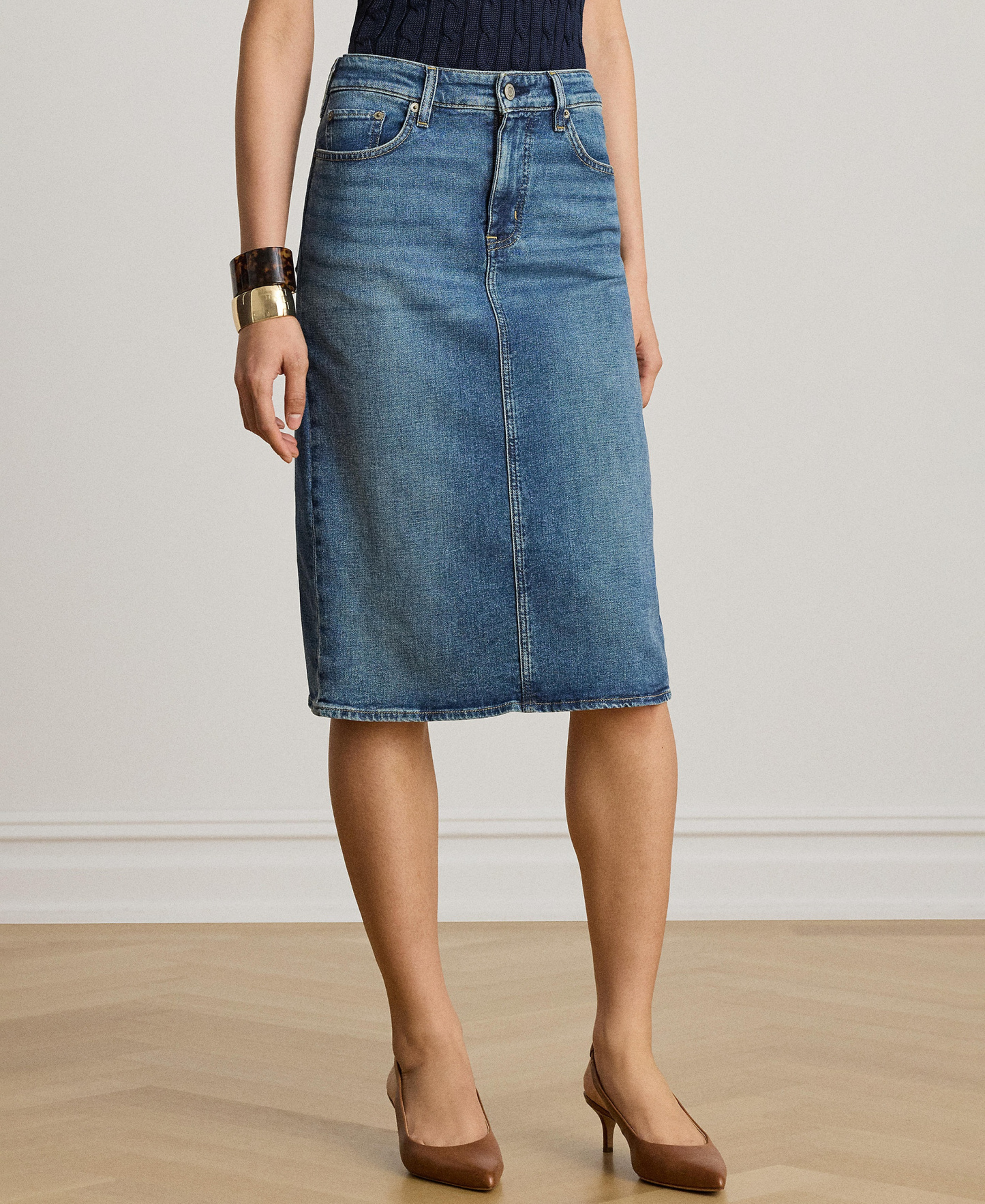 Lauren Ralph Lauren Women's Denim Pencil Skirt - Atlantic Blue Wash