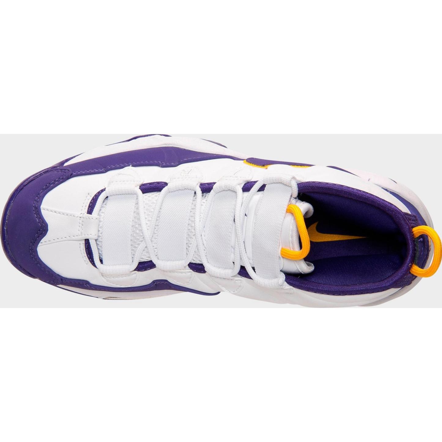 Men's Nike Air Max Uptempo Basketball Shoes - White/Court Purple/White/University Gold