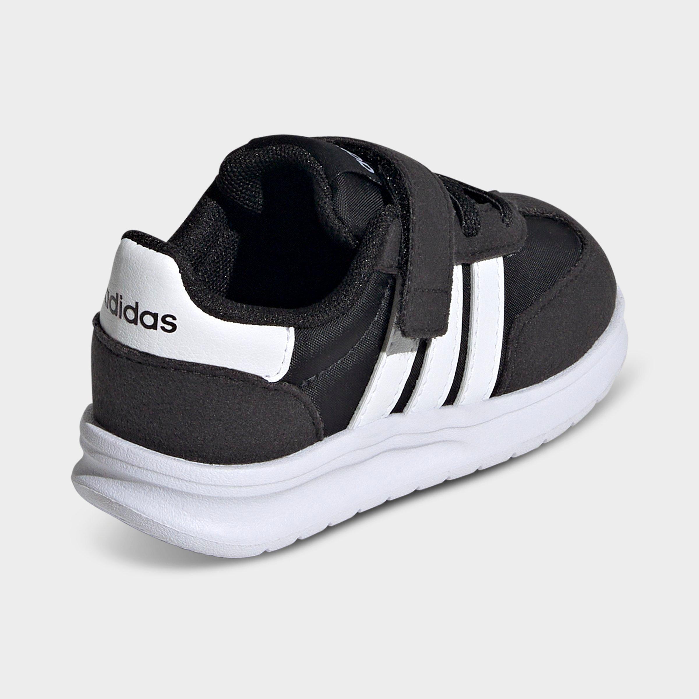 Kids' Toddler adidas Run 70s 2.0 Hook-And-Loop Stretch Lace Casual Shoes - Core Black/Footwear White/Core Black - Both shoes facing left