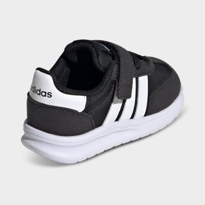 Kids' Toddler adidas Run 70s 2.0 Hook-And-Loop Stretch Lace Casual Shoes - Core Black/Footwear White/Core Black - Both shoes facing left