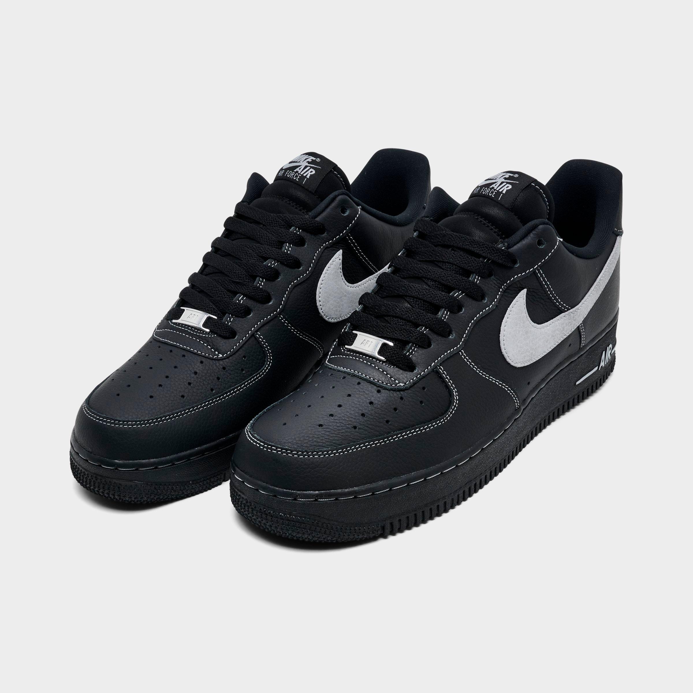 Men's Nithtke Air Force 1 '07 LV8 Casual Shoes - Part 2 - Black/Black/Black/Wolf Grey - Both shoes facing left
