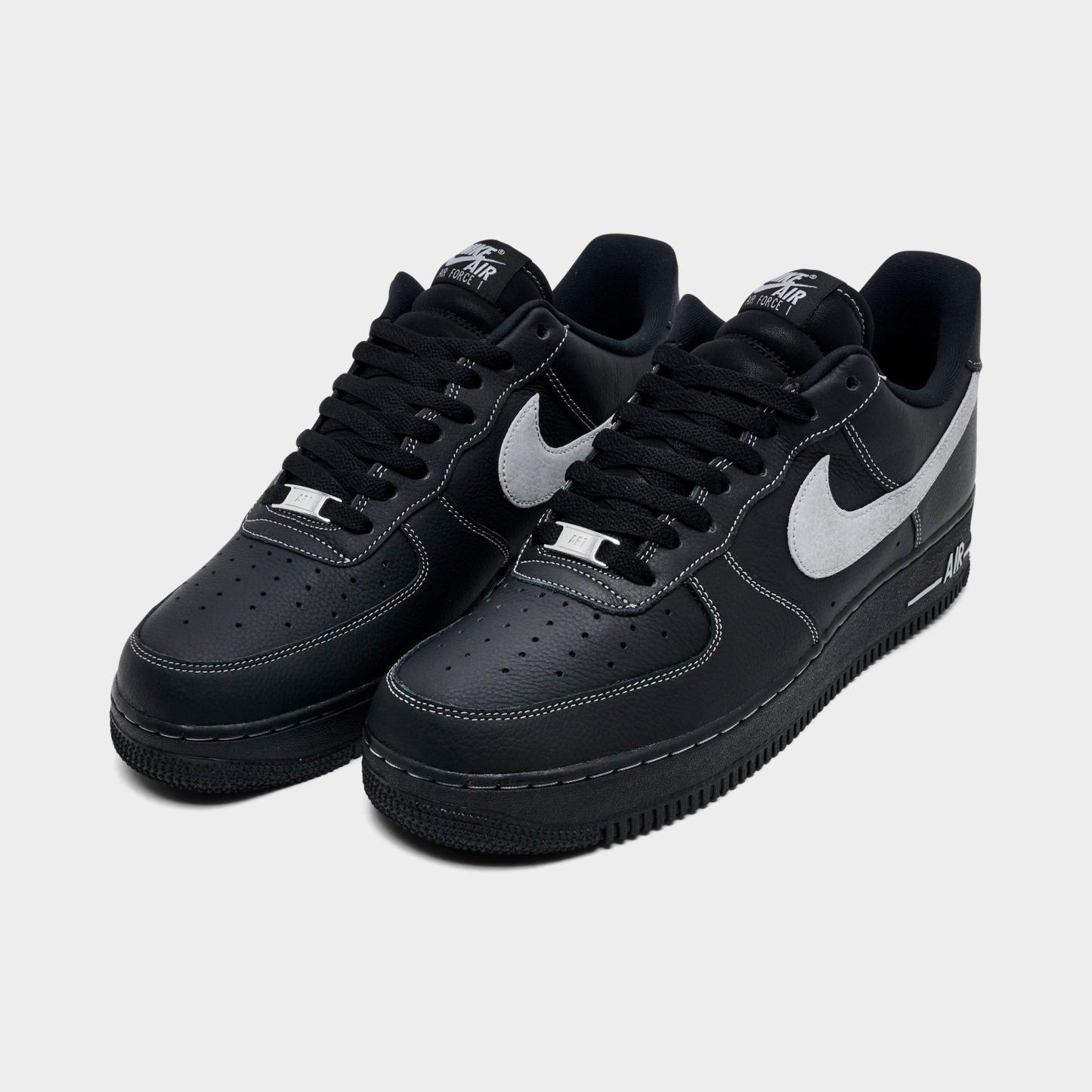 Men's Nithtke Air Force 1 '07 LV8 Casual Shoes - Part 2 - Black/Black/Black/Wolf Grey - Both shoes facing left