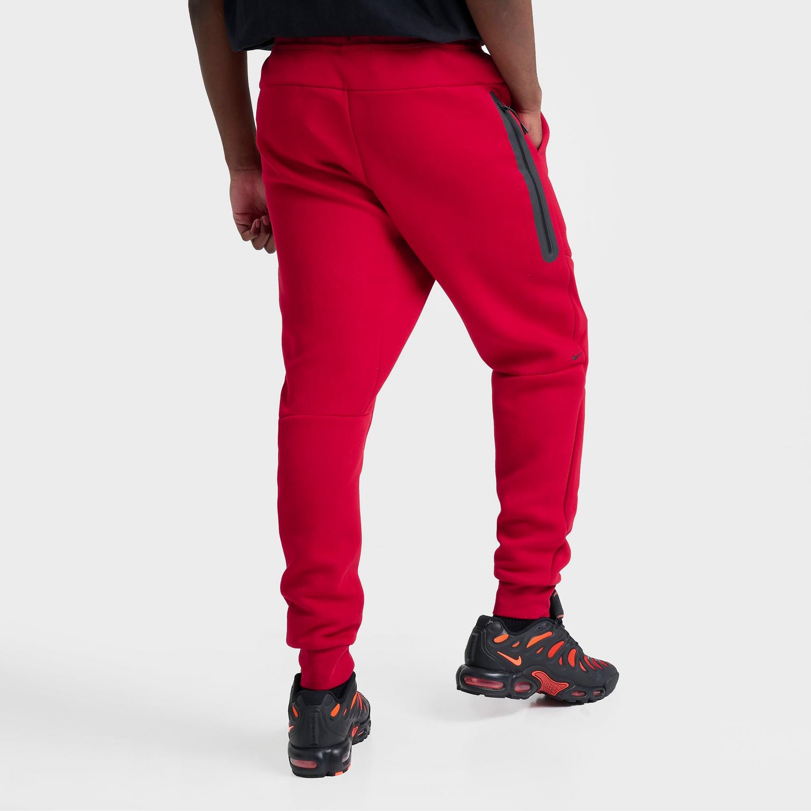 Men's Nike Tech Fleece Jogger Pants - Gym Red/Black