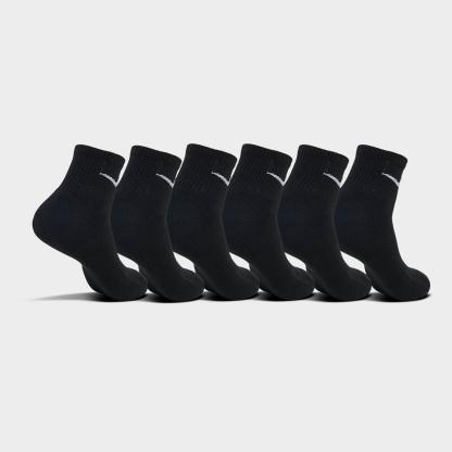 Nike Everyday Plus Cushioned 6-Pack Quarter Training Socks - Black/White