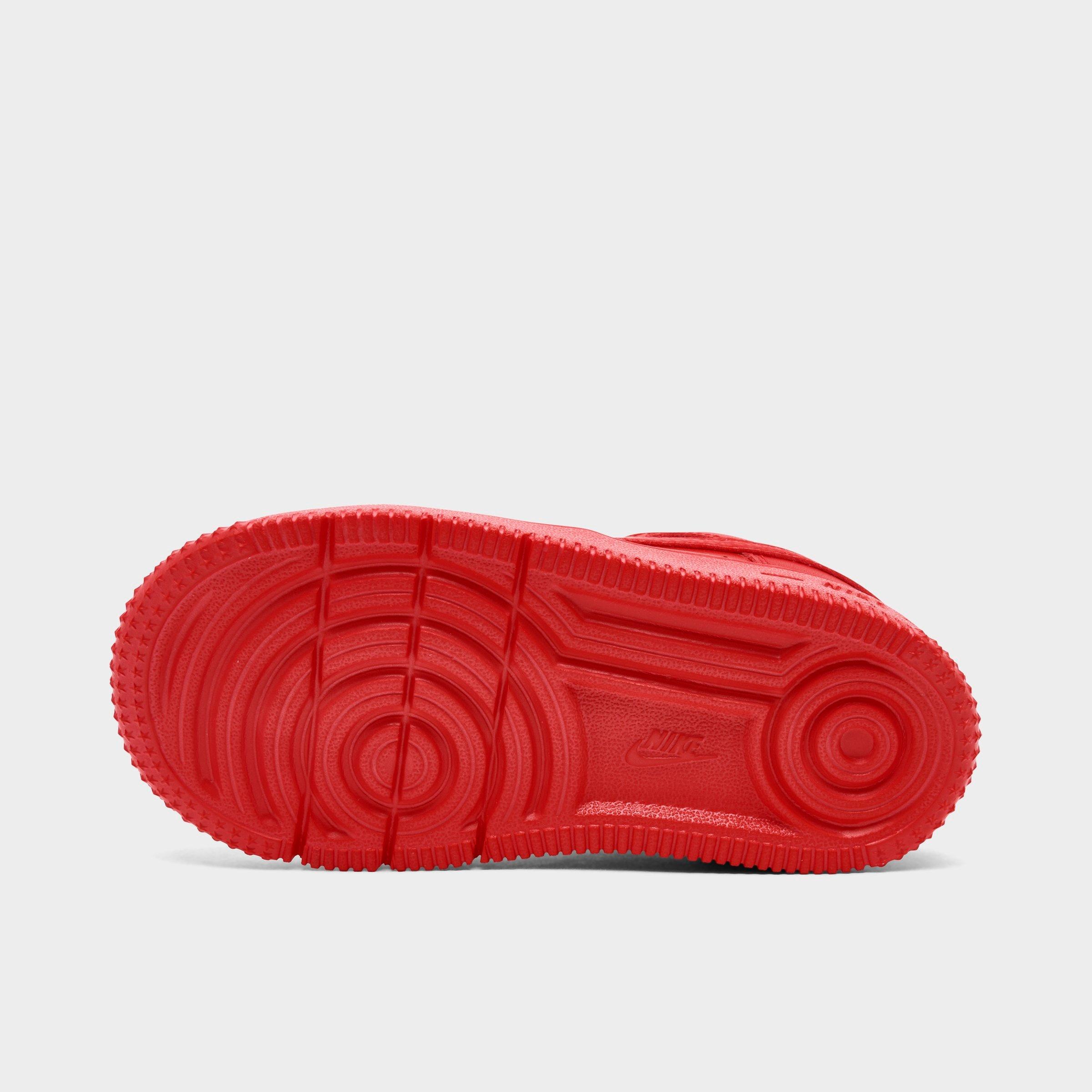 Infant and Kids' Toddler Nithtke Force 1 Low Casual Shoes - Part 1 - Red - Bottom view