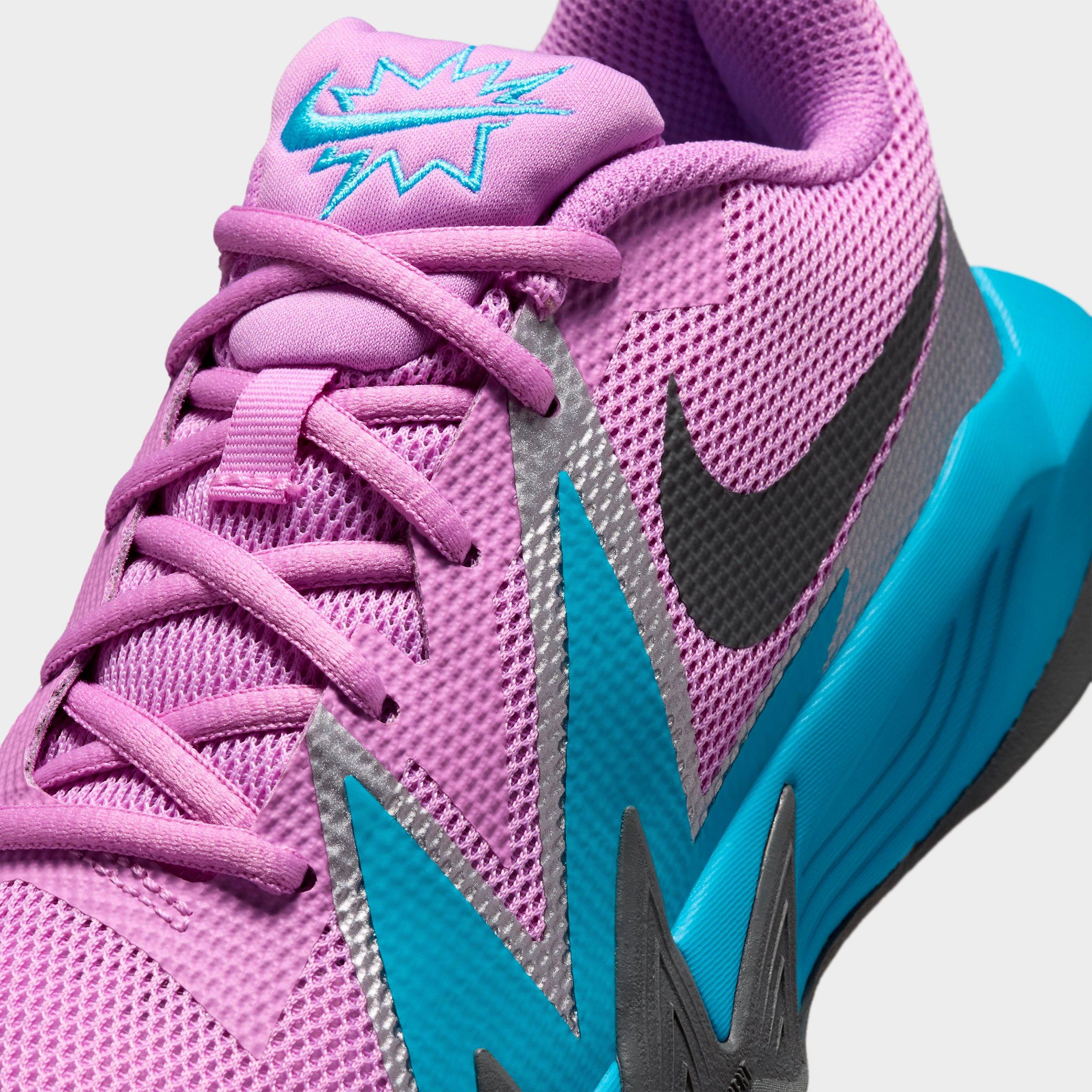 Big Kids' Nithtke S.T. Dynamite Basketball Shoes - Fuchsia Glow/Baltic Blue/Metallic Silver/Smoke Grey - Detail shot