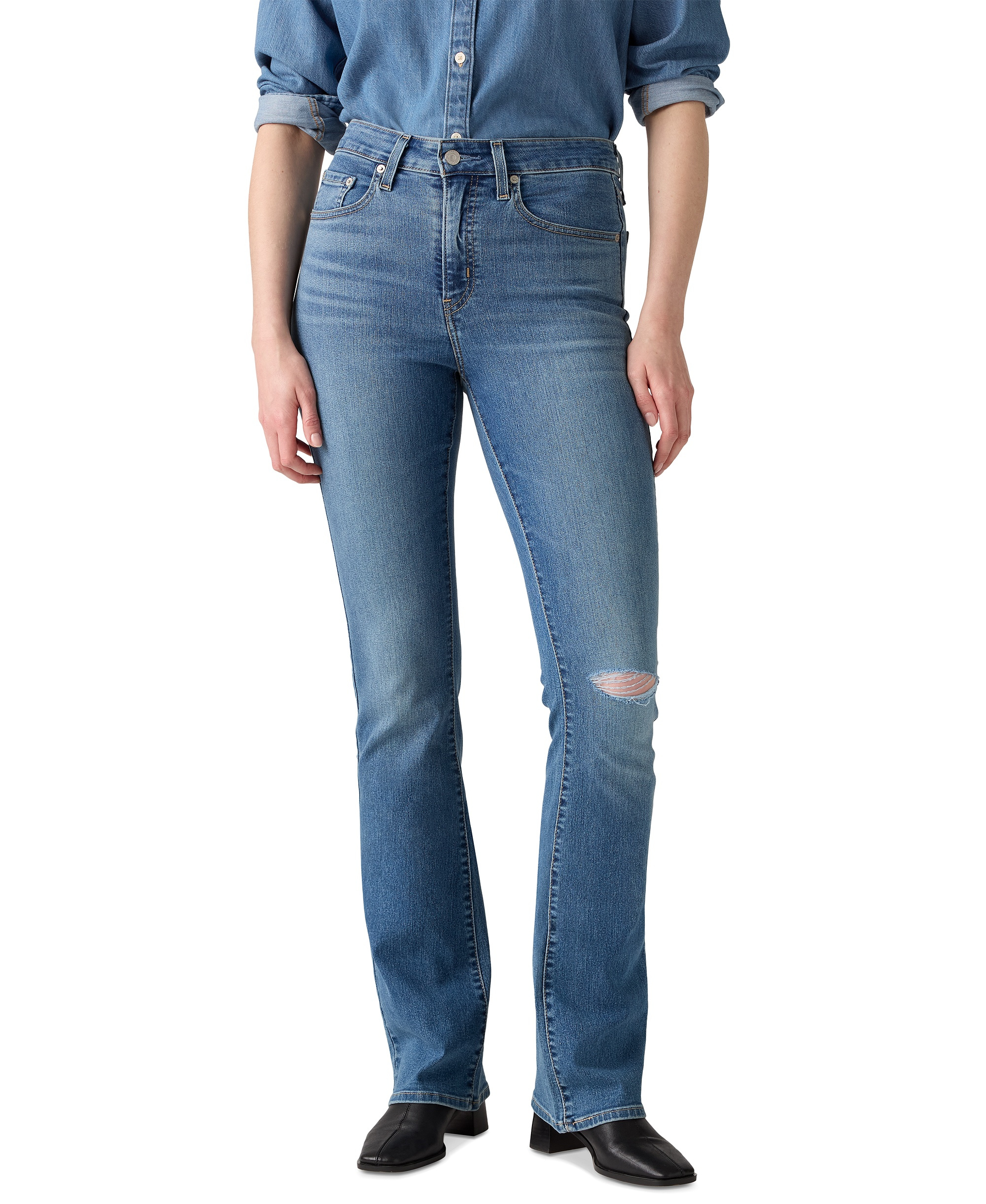 Levi's 725 High-Waist Classic Stretch Bootcut Jeans - Timeless Tint