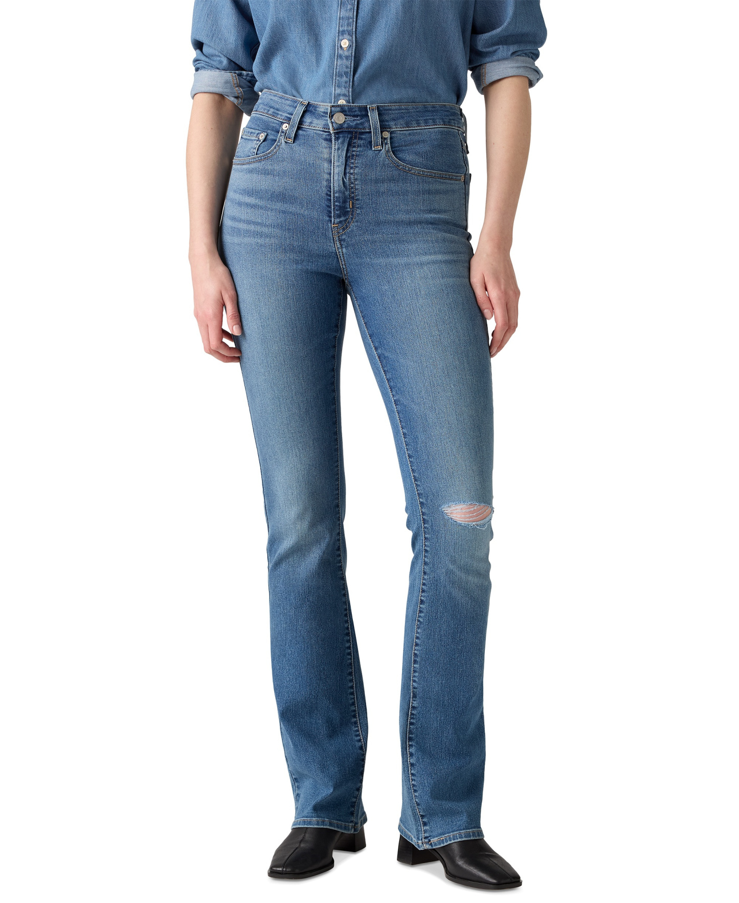 Levi's 725 High-Waist Classic Stretch Bootcut Jeans - Timeless Tint