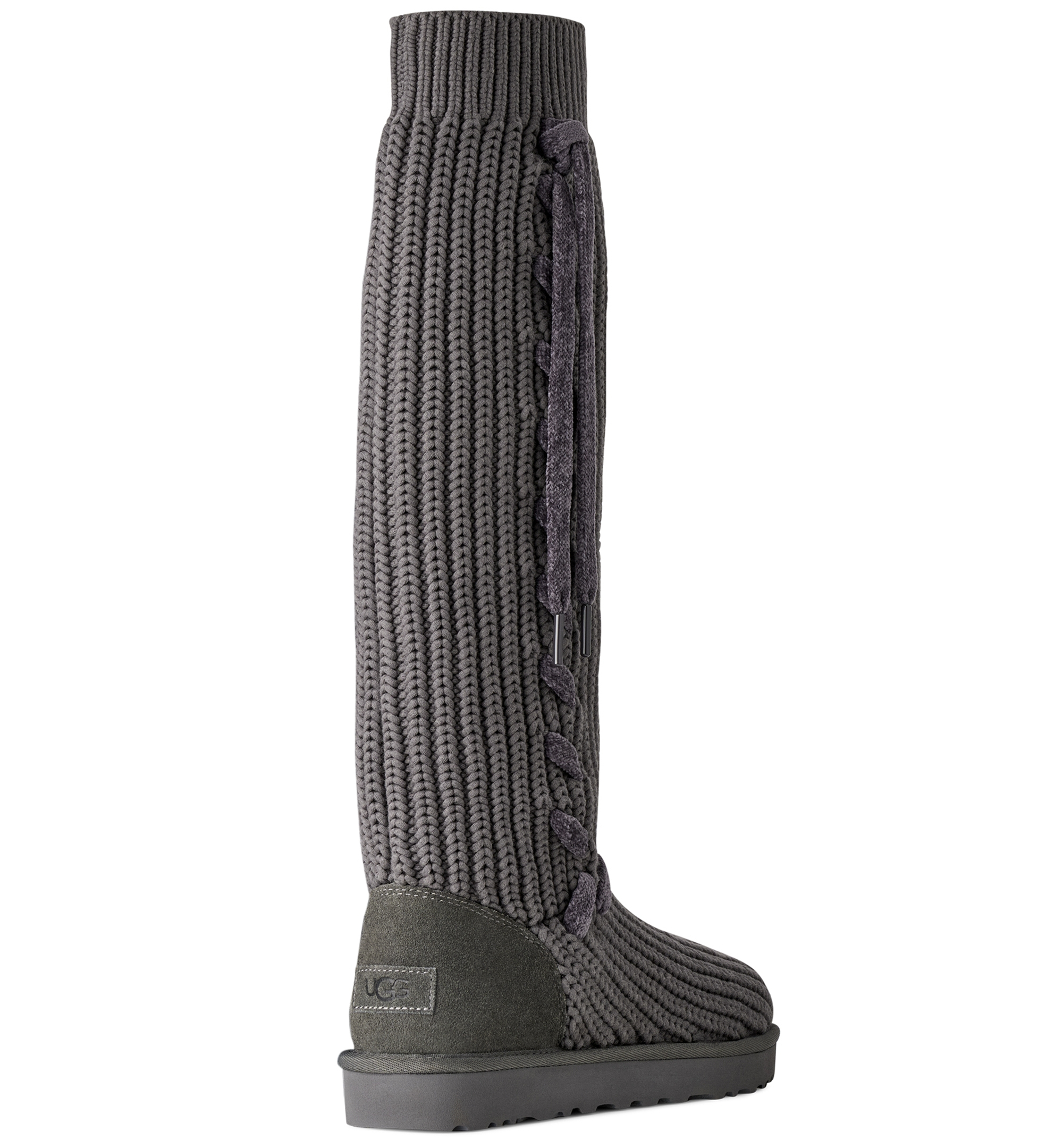 UGG® Women's Classic Tall Whipstitch Knit Slouch Knee High Boots - Charcoal