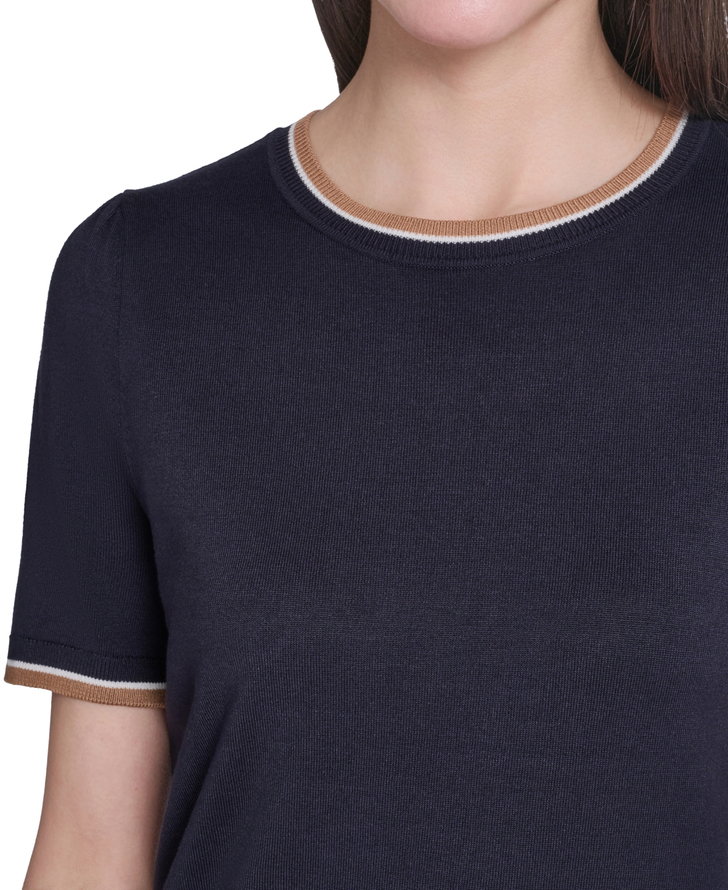 Tommy Hilfiger Women's Short-Sleeve Crewneck Sweater - Midnight Multi