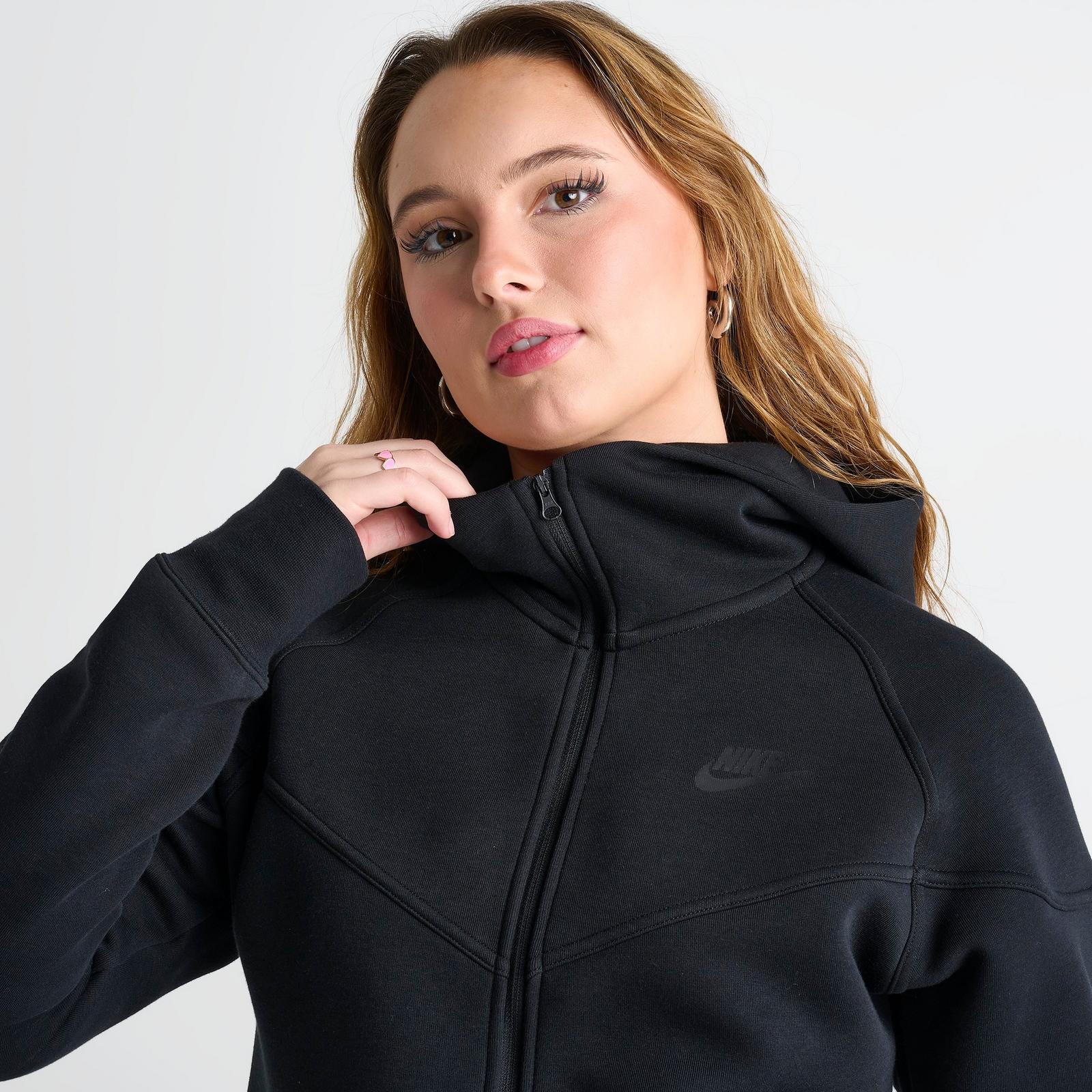 Women's Nike Sportswear Tech Fleece Windrunner Full-Zip Hoodie - Black/Black