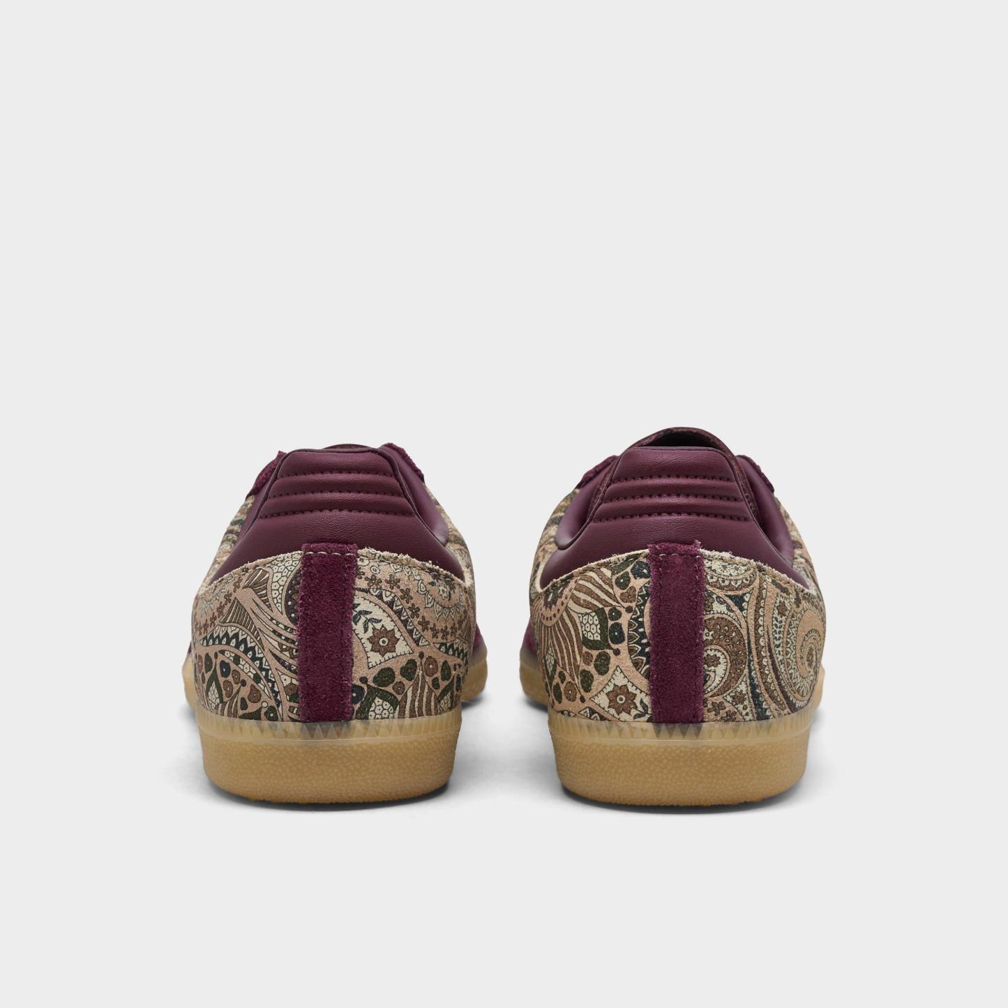 Women's adidas Originals Samba OG Casual Shoes - Part 7 - Maroon/Warm Vanilla/Olive Strata - Back view