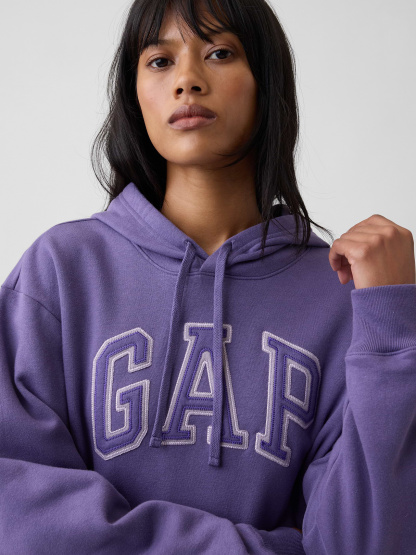 Relaxed Gap Logo Hoodie - Grape purple