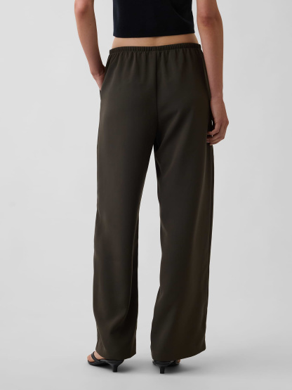 Easy Wide-Leg Pants - Deep woods green