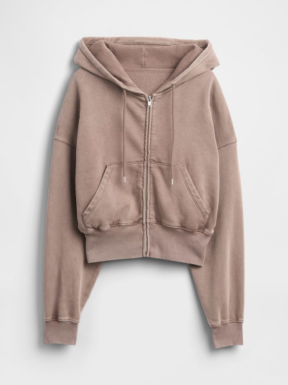 VintageSoft Wedge Zip Hoodie - Plymouth rock brown wash