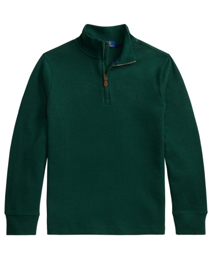 Polo Ralph Lauren Boys' 8-20 Estate Rib Quarter-Zip Sweater - Andover Heather