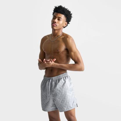 Men's Nithtke Swim Breaker Swoosh Link Lined Volley Swim Shorts - Grey