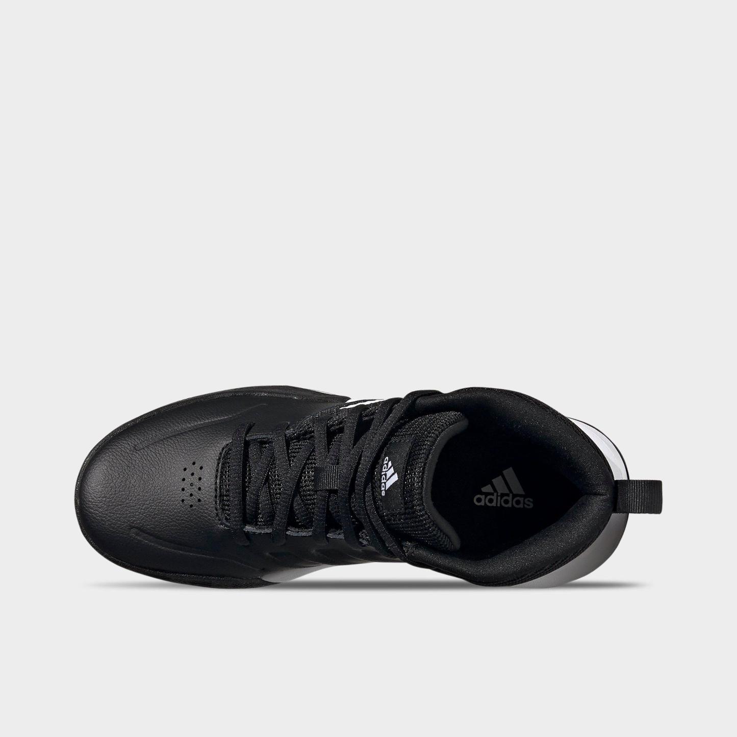 Little Kids' adidas OwnTheGame Basketball Shoes (Wide Width) - Black/White - Top view