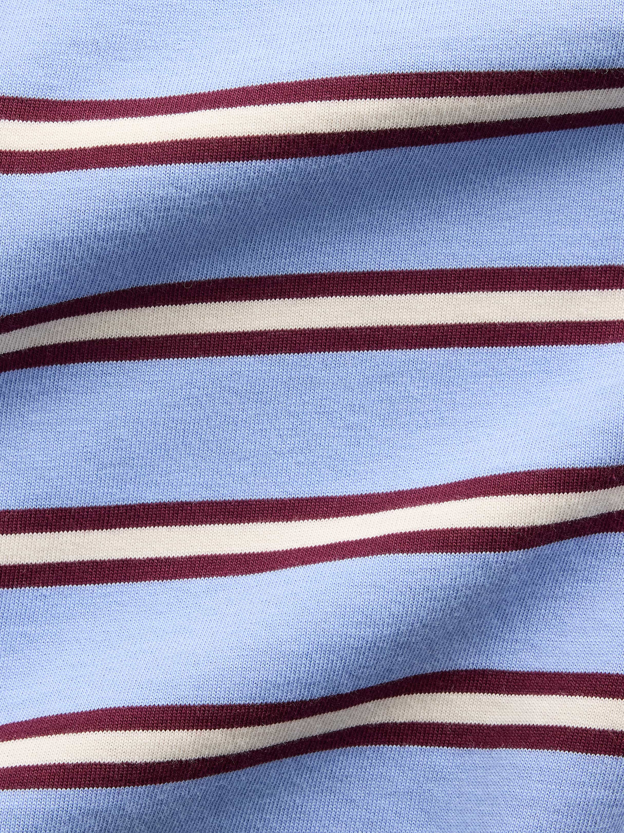 Knit Oversized Crop T-Shirt - Blue & purple burgundy stripe