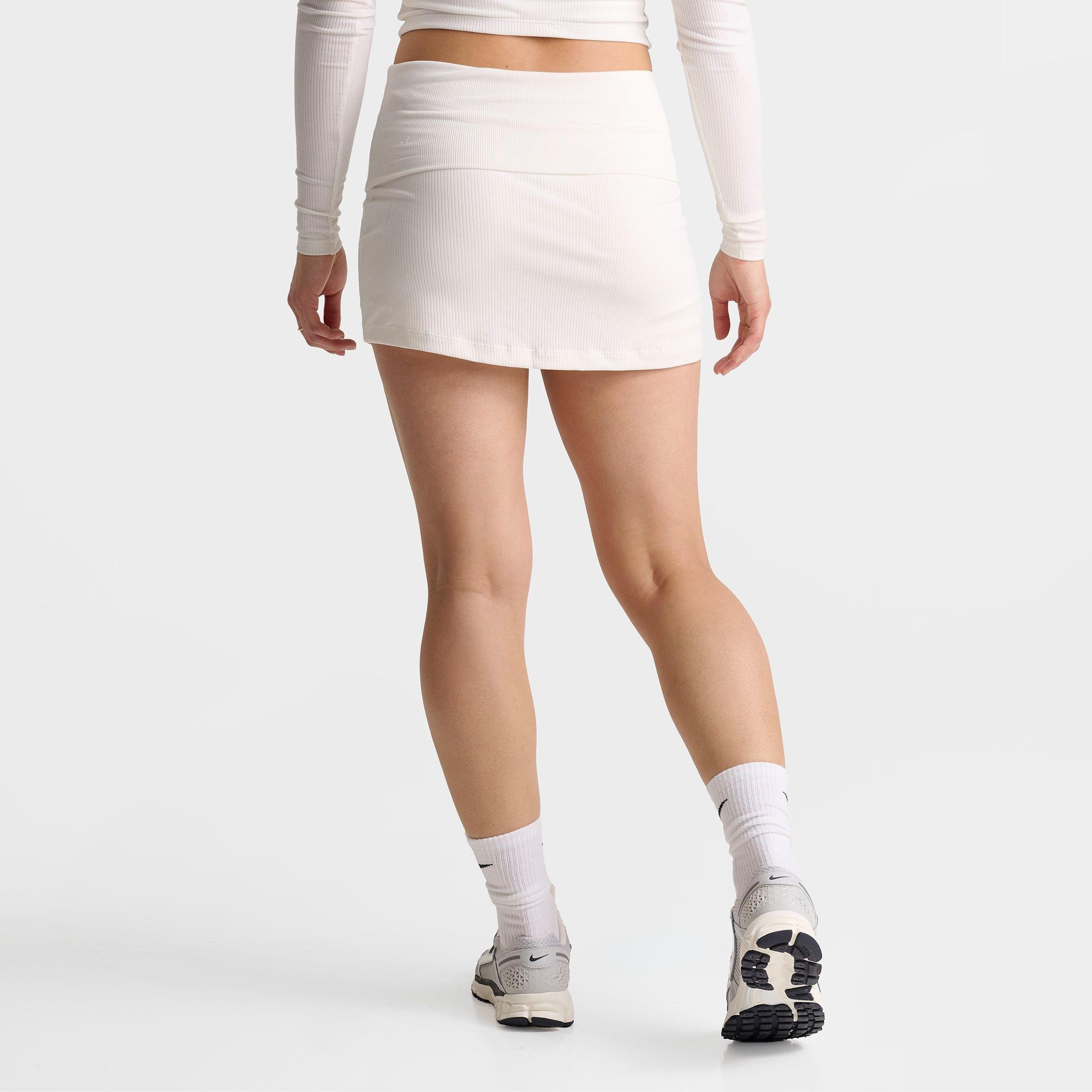 Women's Nithtke Sportswear Chill Knit Mid-Rise Tight Ribbed Skort - Sail/Black