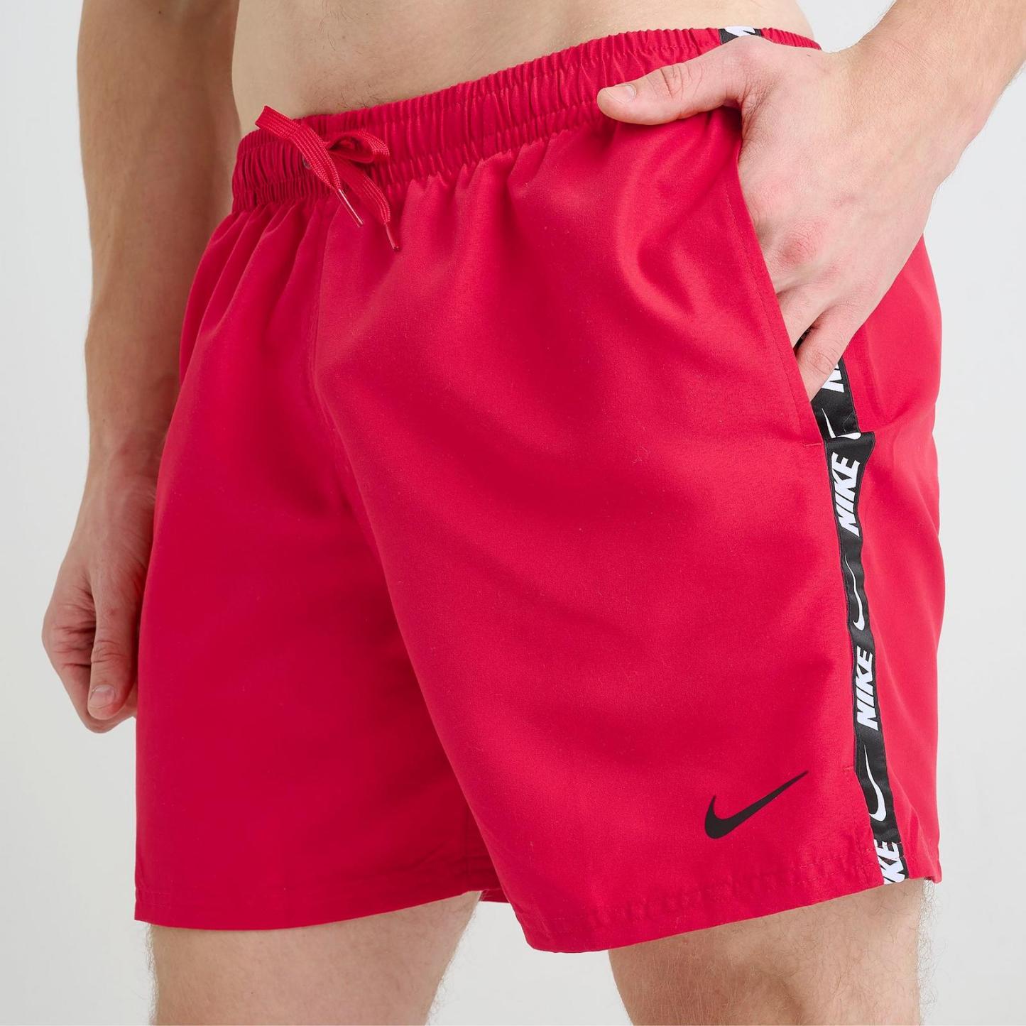 Men's Nike Swim Tape Volley Shorts - University Red/Black