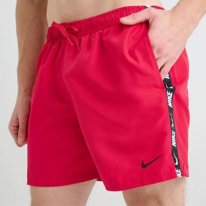 Men's Nike Swim Tape Volley Shorts - University Red/Black
