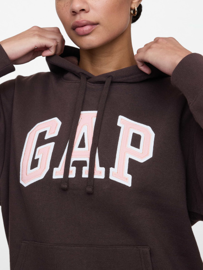 Relaxed Gap Logo Hoodie - turkish coffee
