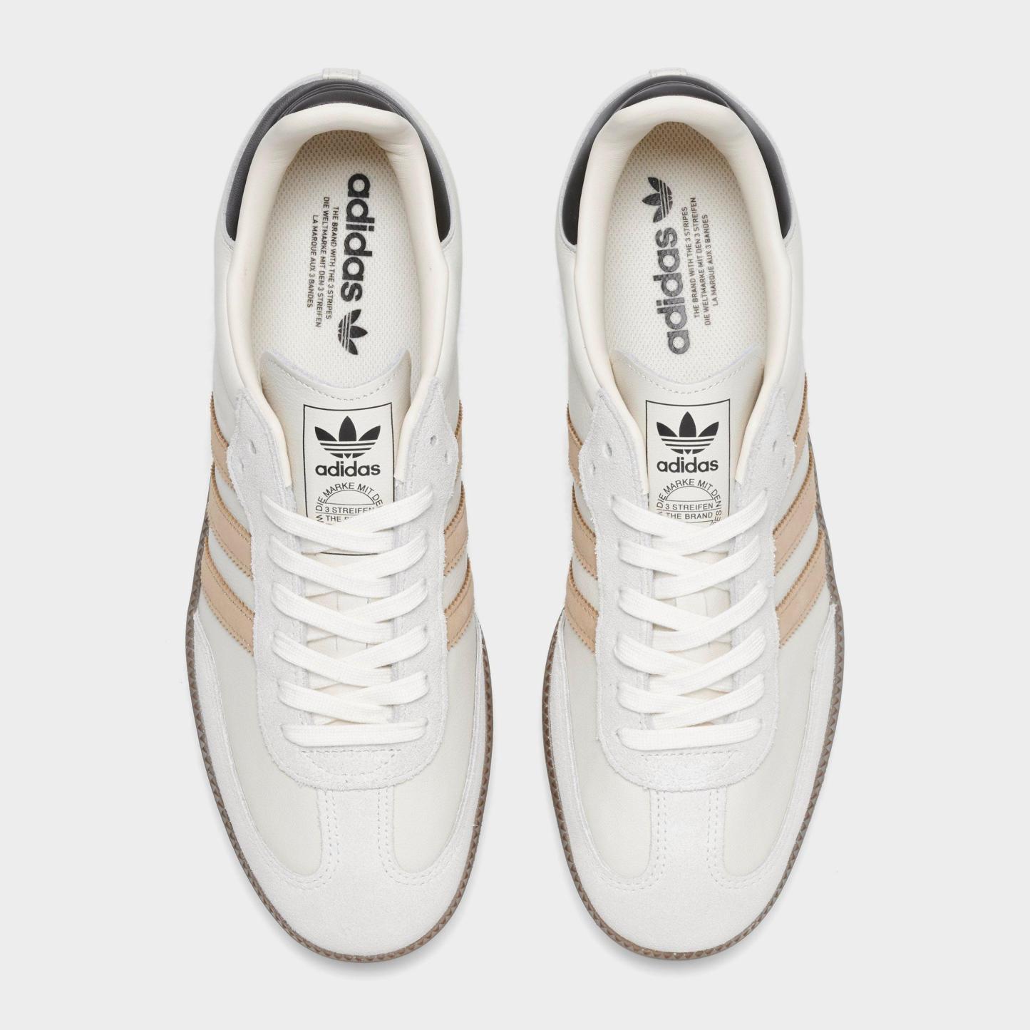 Men's adidas Originals Samba OG Casual Shoes - Part 2 - Chalk White/Magic Beige/Aurora Coffee - Top view