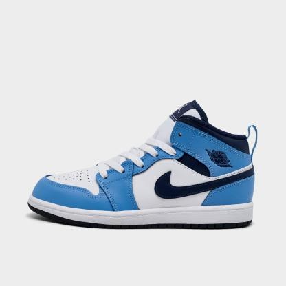 Little Kids' Air Jordan Retro 1 Mid Casual Shoes - Midnight Navy/University Blue - view 1