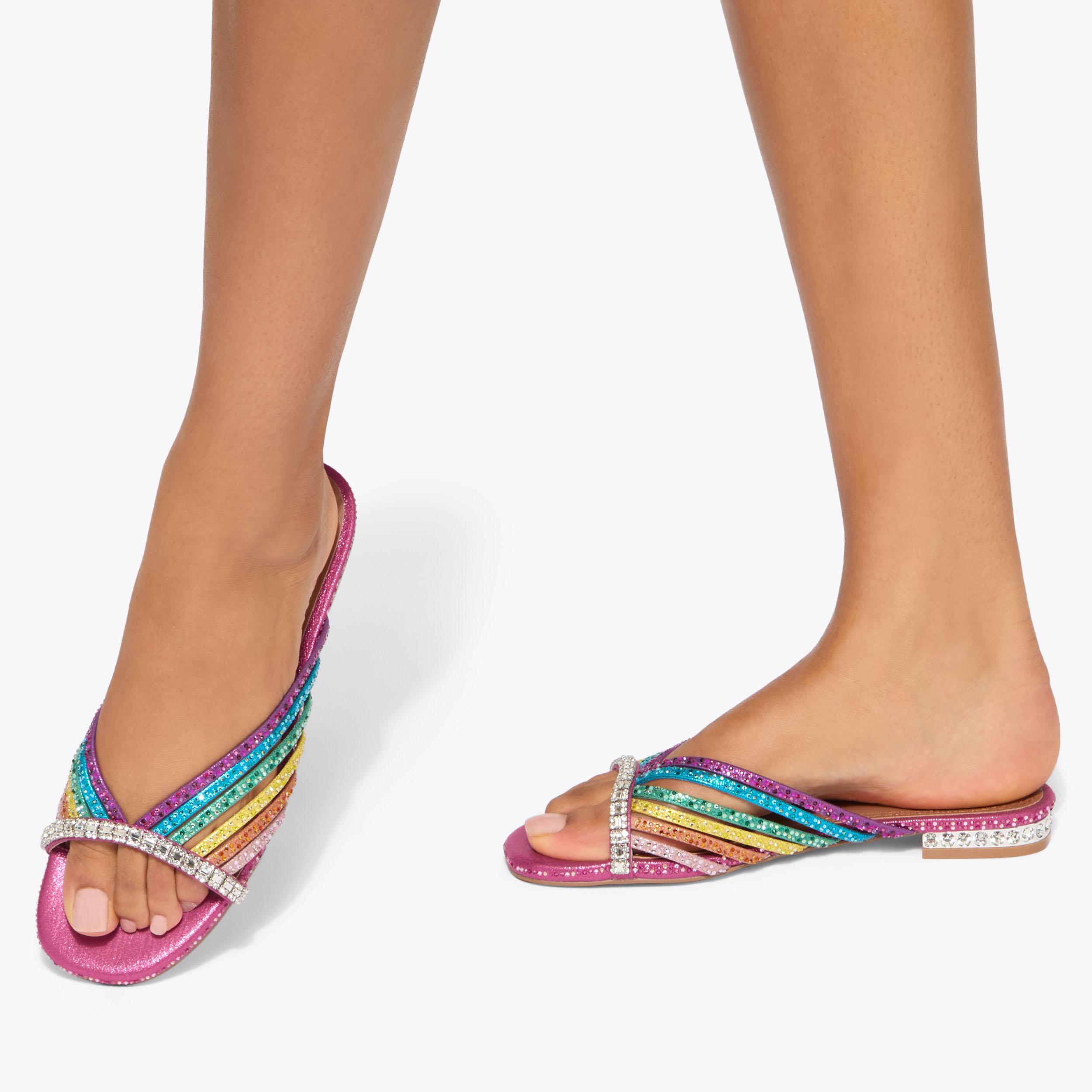 Kurt Geiger London Crystal Strap Flat Mule - Multi Colored - view 2