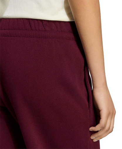 adidas Women's Essentials Small Logo Feel Cozy Open Hem Pants - Maroon/white