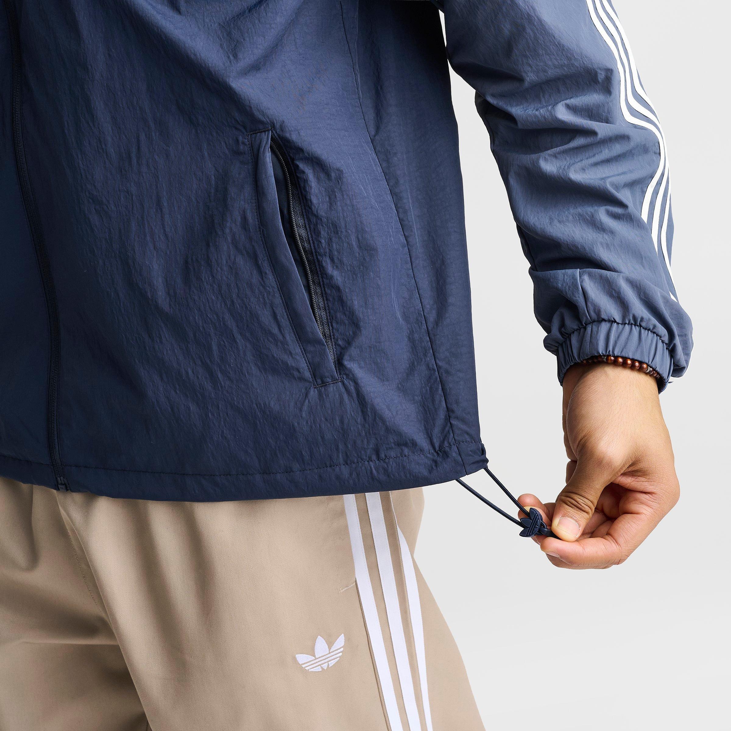 Men's adidas Originals Terrace Woven Full-Zip Windbreaker Jacket - Preloved Ink/Collegiate Navy
