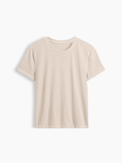 100% Cotton Authentic Shrunken T-Shirt - Cobblestone beige