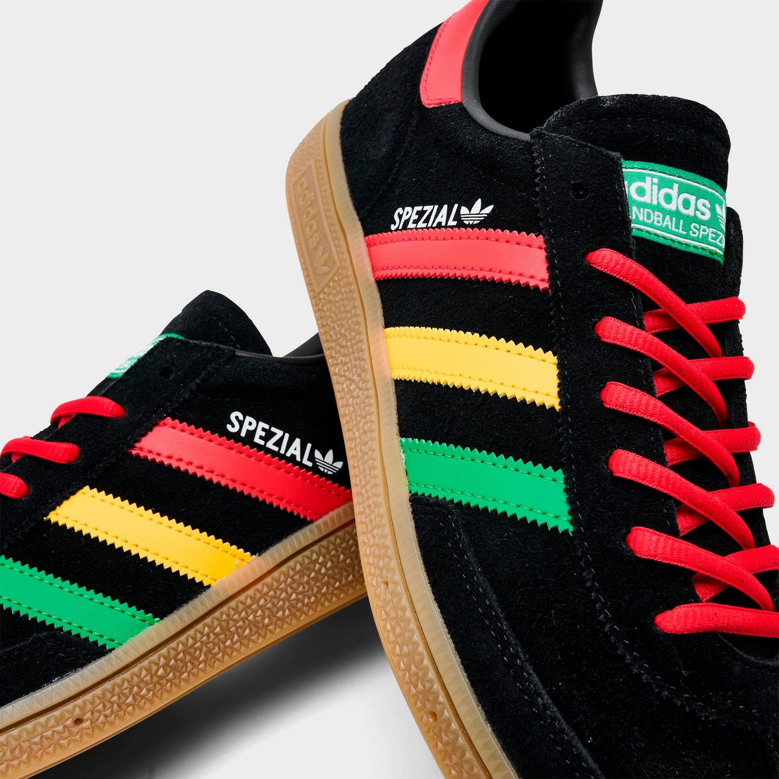 Men's adidas Originals Jamaica FIFA World Cup 2026 Handball Spezial Casual Shoes - Core Black/Pure Ruby/Bold Gold - view 3