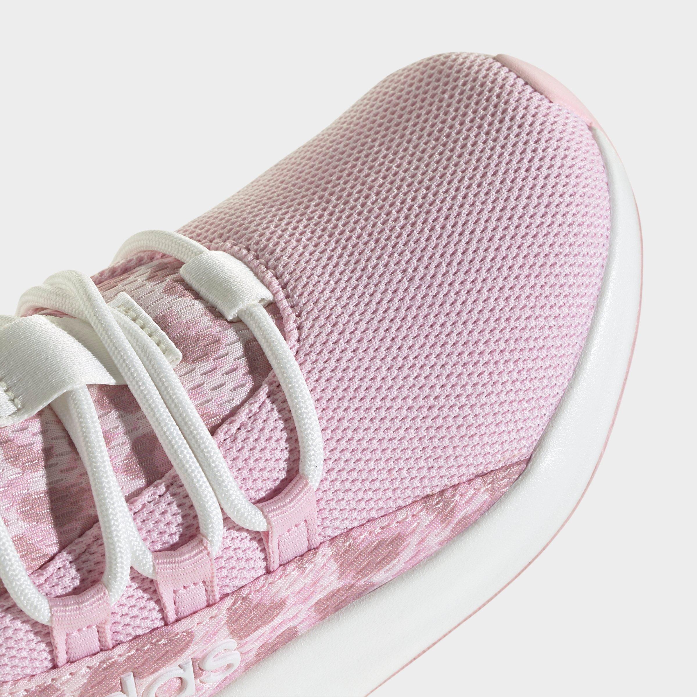 Girls' Little Kids' and Big Kids' adidas Lite Racer Adapt 8.0 Stretch Lace Casual Shoes - Part 1 - Core White/Distilled Pink/Clear Pink - Detail shot