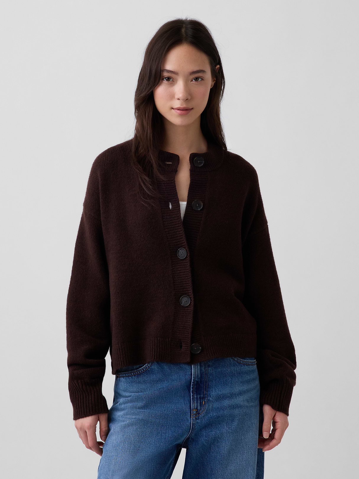CashSoft Oversized Chunky Cardigan - Terra brown heather