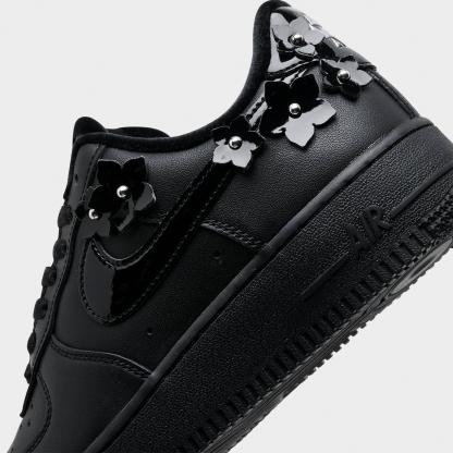 Women's Nithtke Air Force 1 '07 "Florette" Casual Shoes - Black/Off Noir/Metallic Silver/Black - Detail shot