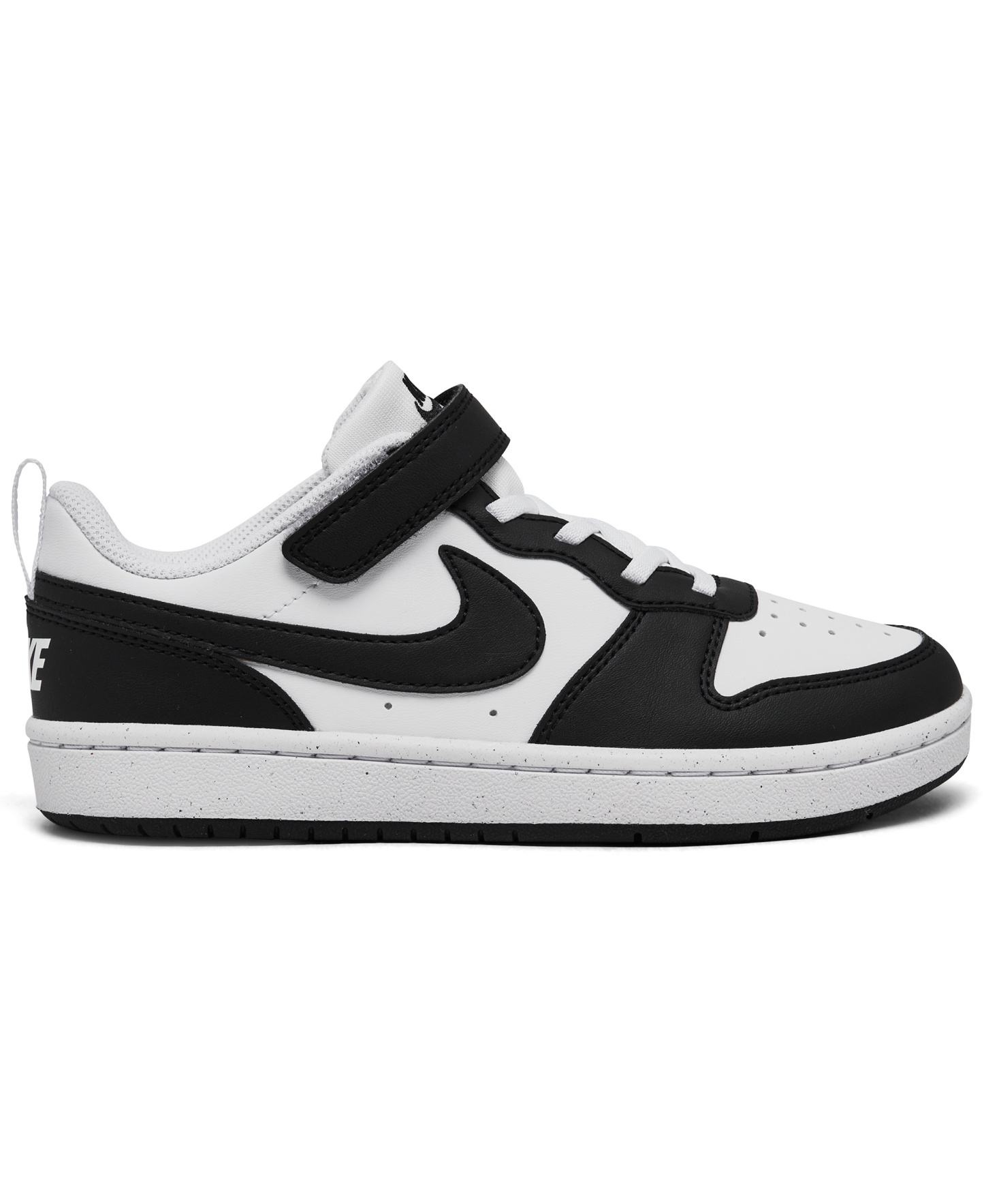 Nike Little Kids' Court Borough Low Recraft Fastening Strap Casual Sneakers from Finish Line - White, Black