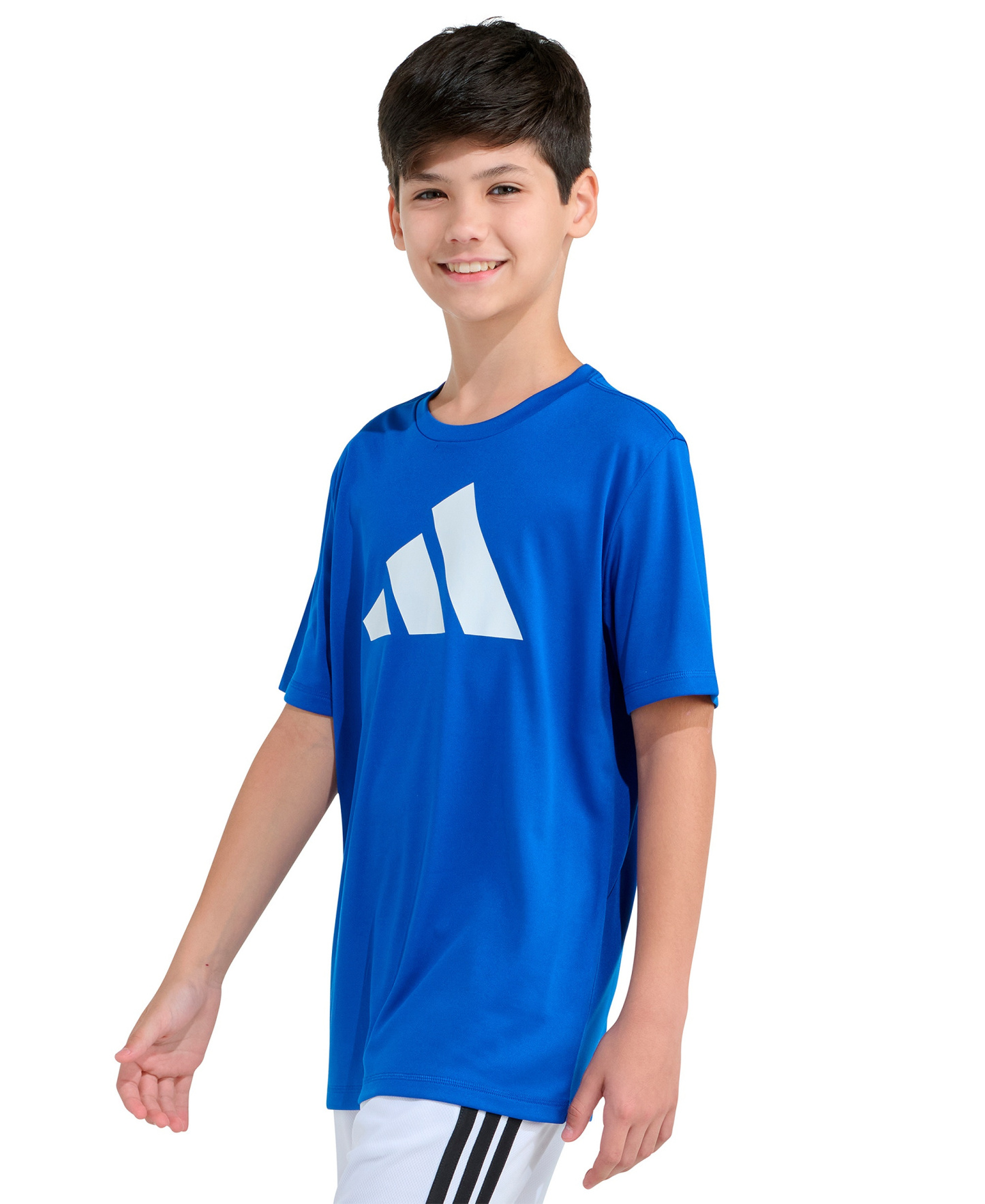 adidas Boys' 8-20 Graphic Print Crewneck T-Shirt - Bright Blue