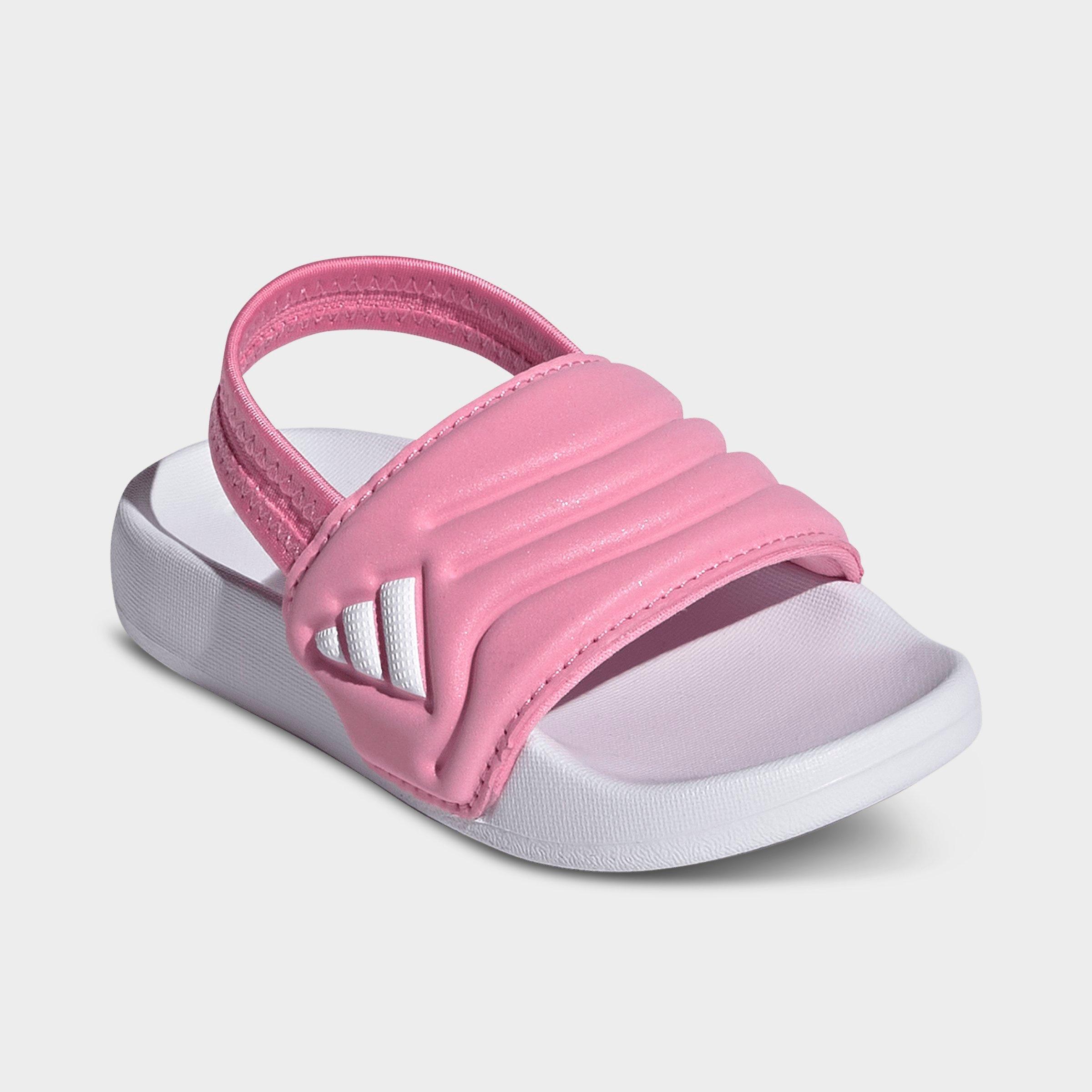 Kids' Toddler adidas adilette Estrap 2.0 Slide Sandals - Bliss Pink/Cloud White/Bliss Pink - Both shoes facing left
